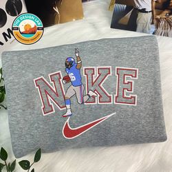 Nike NFL Saquon Barkley Embroidered Hoodie, Nike NFL New York Giants Sweatshirt, NFL Embroidered Football, Nike NK18G