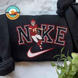 Nike NFL Patrick Mahomes Embroidered Hoodie, Nike NFL Kansas City ChiefsSweatshirt, NFL Embroidered Football, Nike NK23G