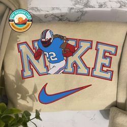 Nike NFL Derrick Henry Embroidered Hoodie, Nike NFL Tennessee Titans Sweatshirt, NFL Embroidered Football, Nike NK26G