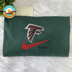 Nike NFL Atlanta Falcons Embroidered Hoodie, Nike NFL Embroidered Sweatshirt, NFL Embroidered Football, Nike NK02K