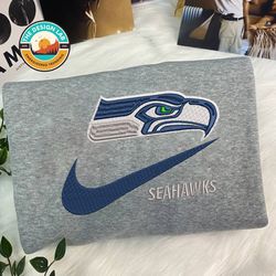 Nike NFL Seattle Seahawks Embroidered Hoodie, Nike NFL Embroidered Sweatshirt, NFL Embroidered Football, Nike NK07K