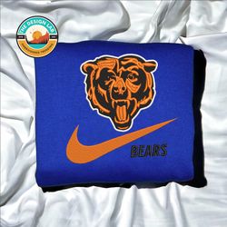 Nike NFL Chicago Bears Embroidered Hoodie, Nike NFL Embroidered Sweatshirt, NFL Embroidered Football, Nike NK09K