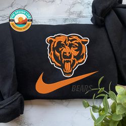 Nike NFL Chicago Bears Embroidered Hoodie, Nike NFL Embroidered Sweatshirt, NFL Embroidered Football, Nike NK09K