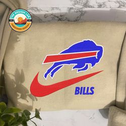 Nike NFL Buffalo Bills Embroidered Hoodie, Nike NFL Embroidered Sweatshirt, NFL Embroidered Football, Nike NK11K