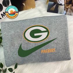 Nike NFL Green Bay Packers Embroidered Hoodie, Nike NFL Embroidered Sweatshirt, NFL Embroidered Football, Nike NK19K