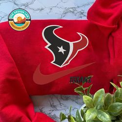 Nike NFL Houston Texans Embroidered Hoodie, Nike NFL Embroidered Sweatshirt, NFL Embroidered Football, Nike NK20K