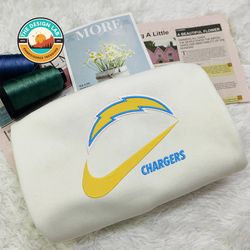 Nike NFL Los Angeles Chargers Embroidered Hoodie, Nike NFL Embroidered Sweatshirt, NFL Embroidered Football, Nike NK21K
