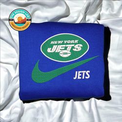 Nike NFL New York Jets Embroidered Hoodie, Nike NFL Embroidered Sweatshirt, NFL Embroidered Football, Nike NK22K