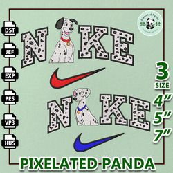 Nike Pongo and Perdit Embroidery Design, Dogs Couple Nike Embroidery Design, Disney Movie Nike Embroidery File