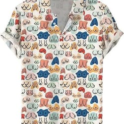 3d printed ladies ch3st short sleeve shirt, funny tropical shirt, short sleeve shirt, 3d summer shirt