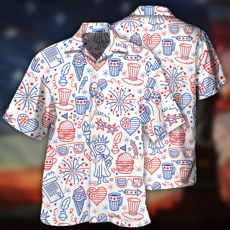 4th Of July Hawaiian Shirts America Independence Day Fourth Of July Cool Art Aloha Button Up Shirt - 90scloth.jpg