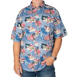 4th of july short sleeve shirt usa flag independence patriotic casual button up aloha shirt