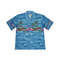 Blue Pink Flamingos Hawaiian Button Up Shirt Summer Beach Flamingo Aloha Shirt - 90scloth.jpg