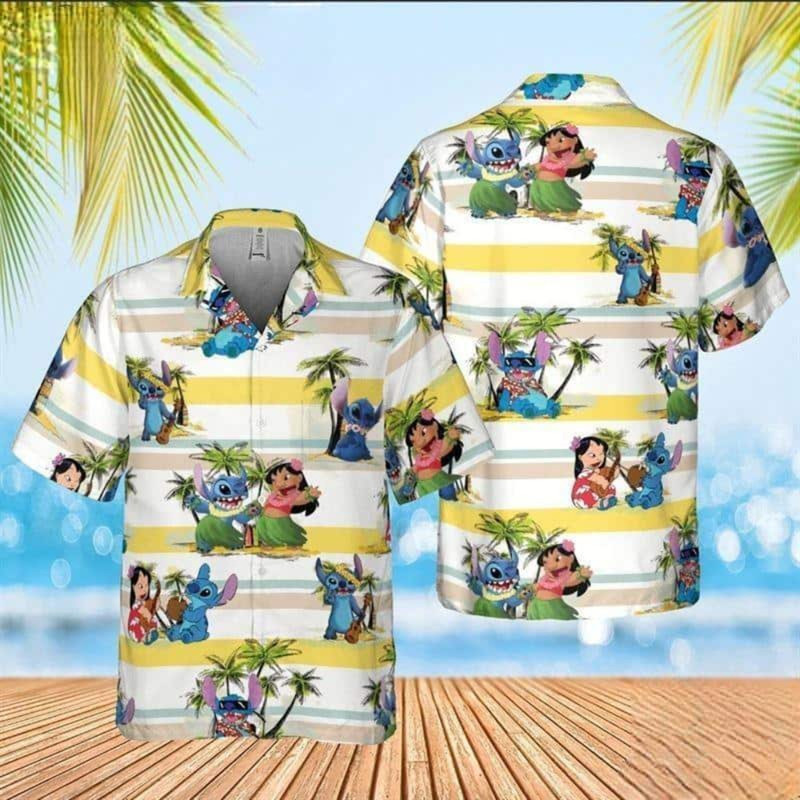 Disney Hawaiian Shirt Summer Beach Cool Lilo And Stitch Disney Aloha Button Up Shirt - 90scloth.jpg