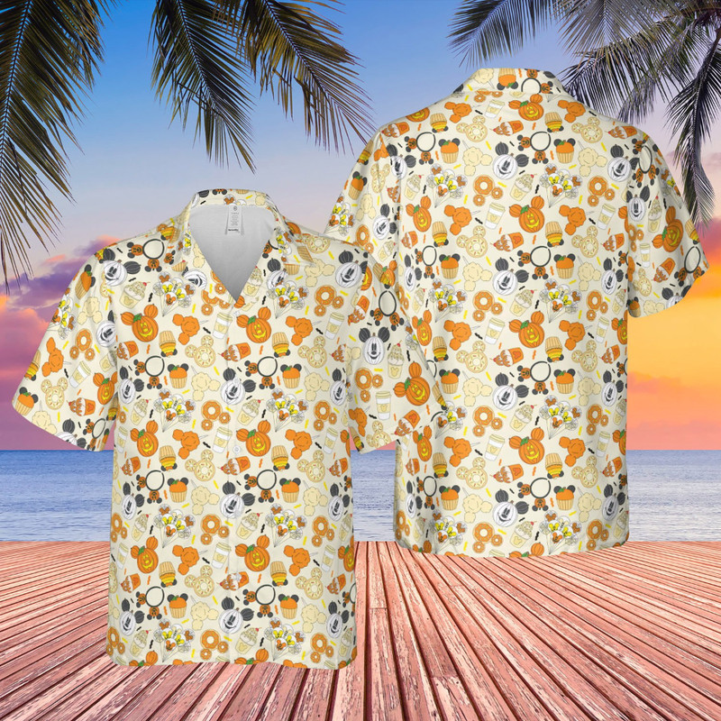 Disney Hawaiian Shirt Summer Beach Halloween Snacks Disney Aloha Button Up Shirt - 90scloth.jpg