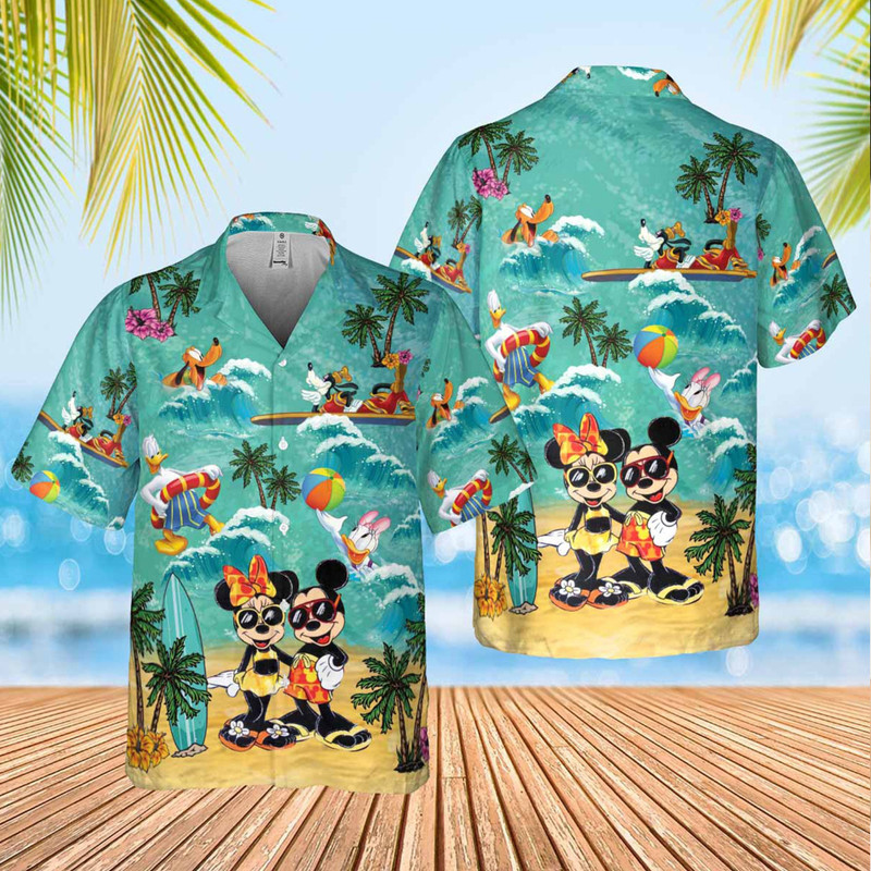 Disney Hawaiian Shirt Summer Beach Mickey And Minnie Magical Disney Aloha Button Up Shirt - 90scloth.jpg