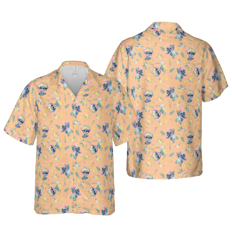 Disney Hawaiian Shirt Summer Beach Stitch Pattern Disney Aloha Button Up Shirt - 90scloth 1.jpg