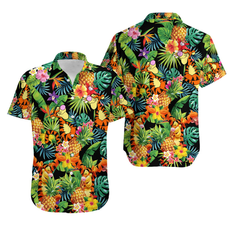 Disney Hawaiian Shirt Summer Beach Tigger Pineapple Tropical Disney Aloha Button Up Shirt - 90scloth.jpg