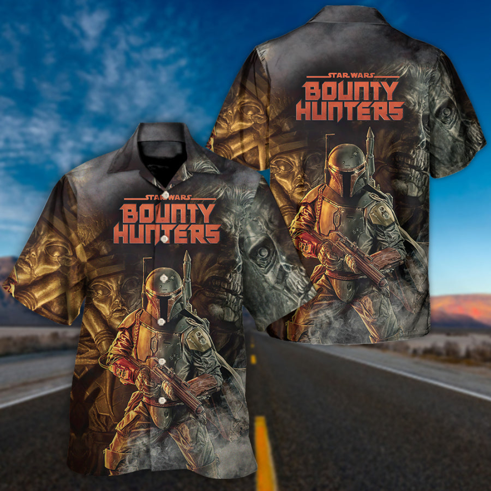 Disney Star Wars Hawaiian Shirt Summer Beach Starwars Boba Fett Bounty Hunters Aloha Button Up Shirt - 90scloth.jpg