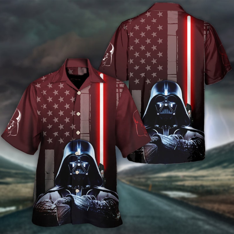 Disney Star Wars Hawaiian Shirt Summer Beach Starwars Darth Vader American Flag Aloha Button Up Shirt - 90scloth.jpg