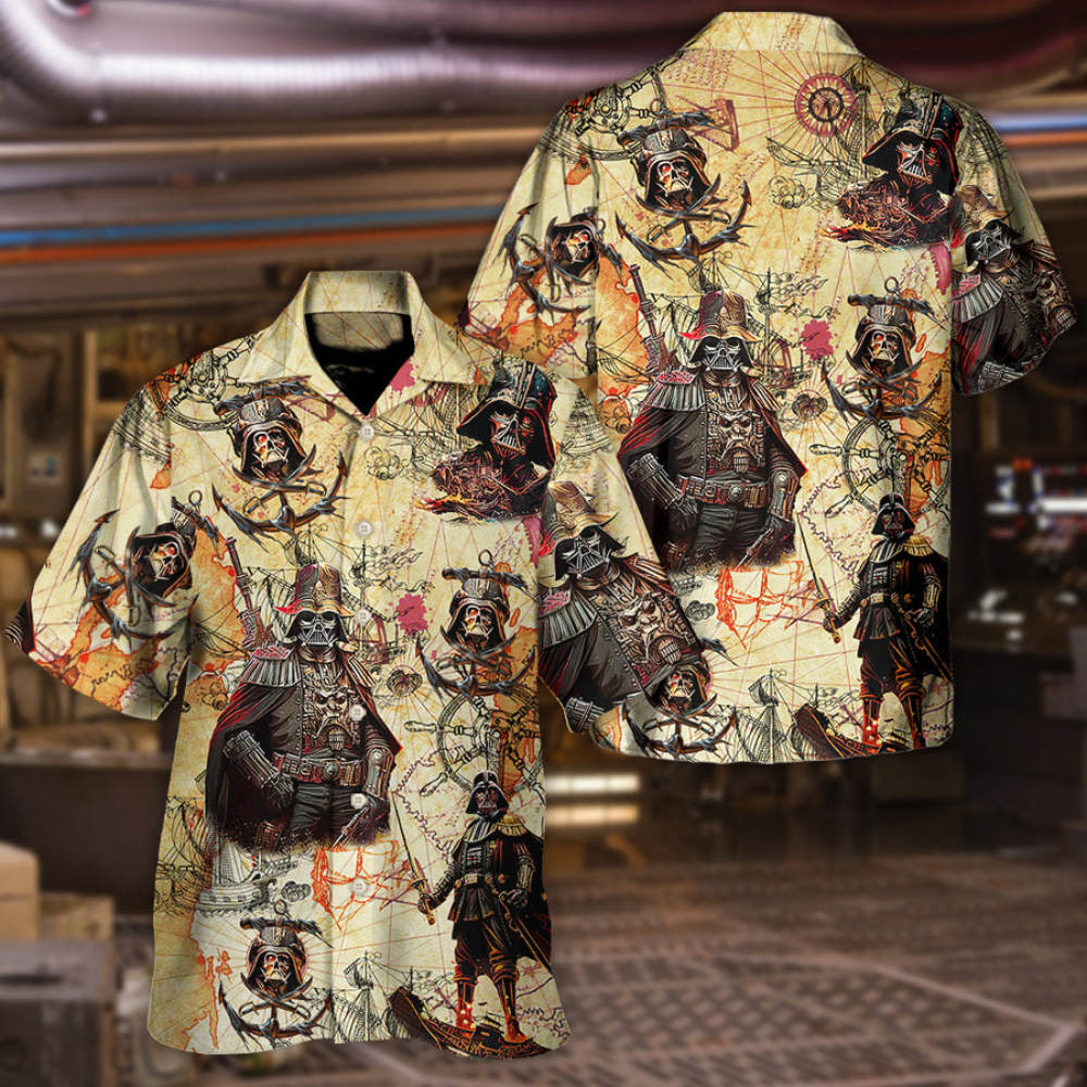 Disney Star Wars Hawaiian Shirt Summer Beach Starwars Darth Vader Pirates Aloha Button Up Shirt - 90scloth.jpg