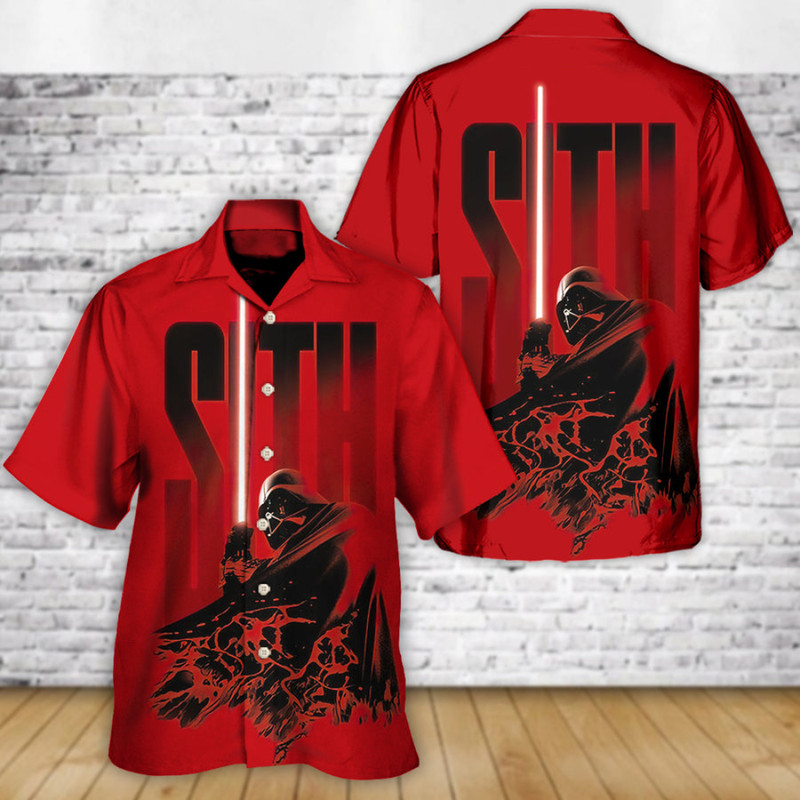 Disney Star Wars Hawaiian Shirt Summer Beach Starwars Darth Vader Sith Aloha Button Up Shirt - 90scloth.jpg