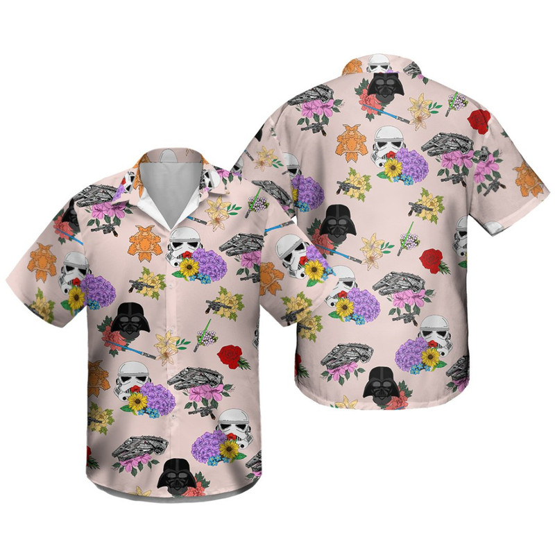Disney Star Wars Hawaiian Shirt Summer Beach Starwars Floral Tropical Aloha Button Up Shirt - 90scloth.jpg