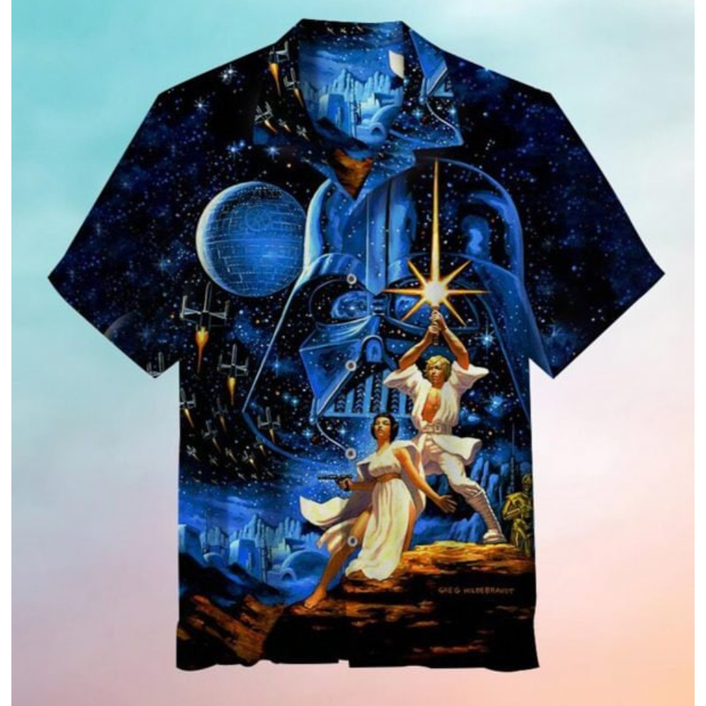 Disney Star Wars Hawaiian Shirt Summer Beach Starwars May The Force Be With You Aloha Button Up Shirt - 90scloth.jpg