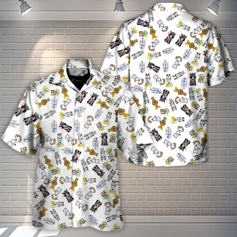 Disney Star Wars Hawaiian Shirt Summer Beach Starwars Star Dogs Pattern Aloha Button Up Shirt - 90scloth.jpg