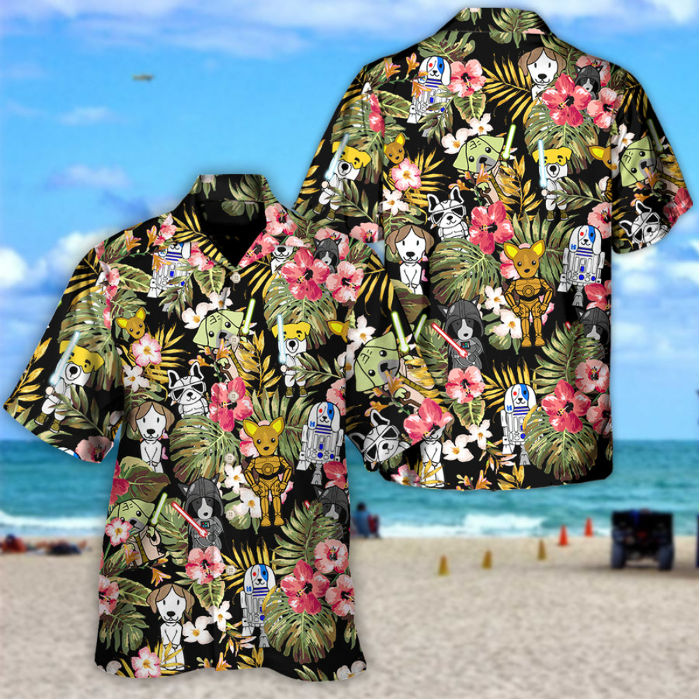 Disney Star Wars Hawaiian Shirt Summer Beach Starwars Star Dogs Tropical Aloha Button Up Shirt - 90scloth 1.jpg