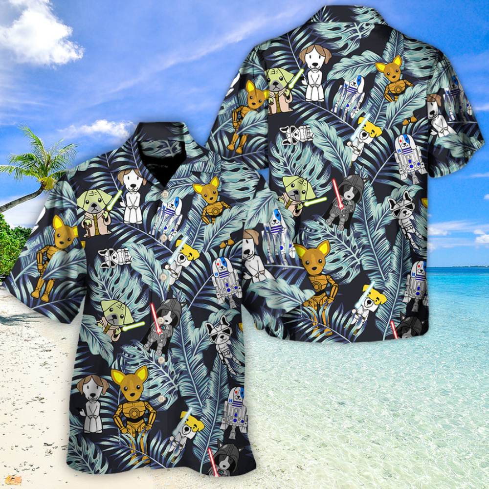Disney Star Wars Hawaiian Shirt Summer Beach Starwars Star Dogs Tropical Aloha Button Up Shirt - 90scloth.jpg