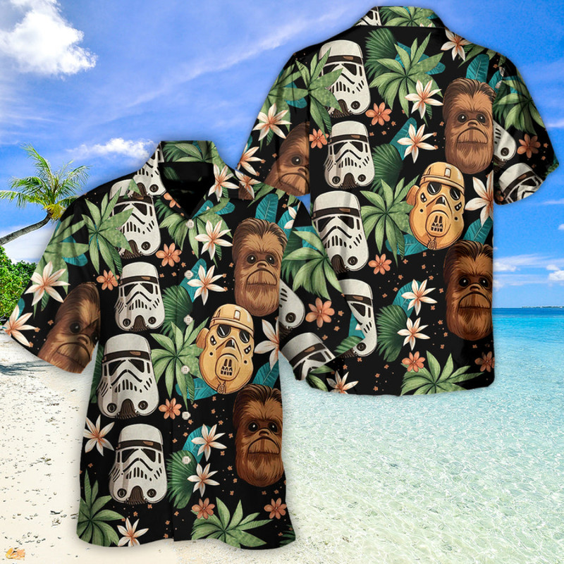 Disney Star Wars Hawaiian Shirt Summer Beach Starwars Tropical Leaf Aloha Button Up Shirt - 90scloth.jpg