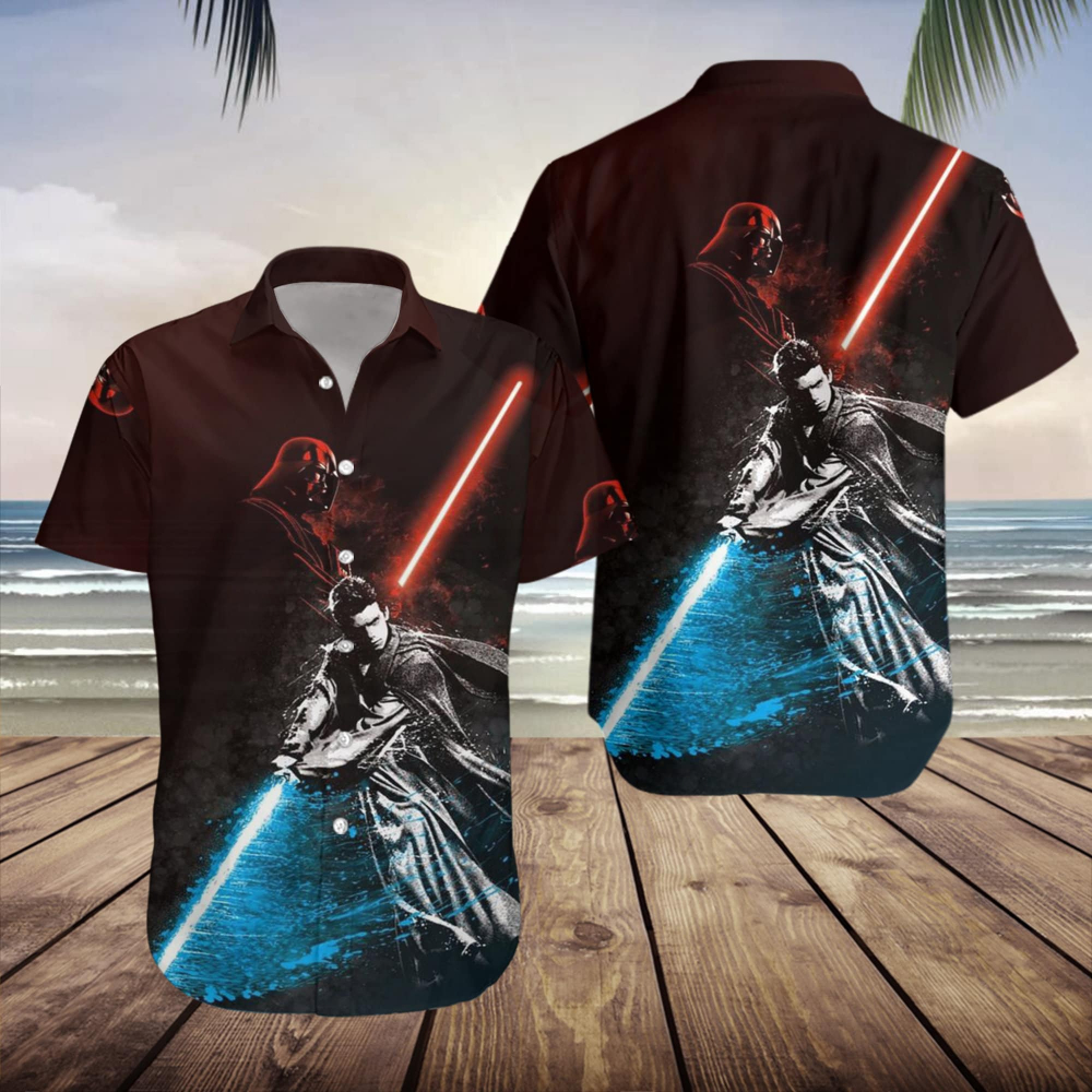 Disney Star Wars Hawaiian Shirt Summer Beach Starwars Two Sides Darth Vader Aloha Button Up Shirt - 90scloth.jpg
