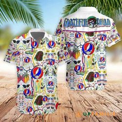 grateful dead tropical shirt summer beach grateful dead colorful aloha shirt
