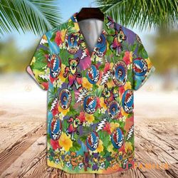grateful dead tropical shirt summer beach grateful dead floral tropical aloha shirt