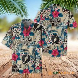 grateful dead tropical shirt summer beach grateful dead logo pattern best aloha shirt