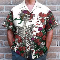 grateful dead tropical shirt summer beach grateful dead skull aloha shirt - 90scloth 1.jpg
