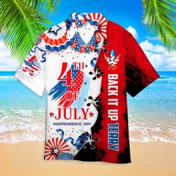 independence usa flag back it up terry red 4th of july tropical shirt summer beach patriotic aloha shirt