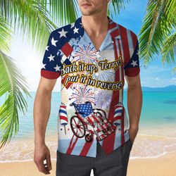 independence usa flag back it up terry vetaran 4th of july tropical shirt summer beach patriotic aloha shirt