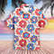 Independence USA Flag Donuts Pink And Blue 4th Of July Hawaiian Button Up Shirt Summer Beach Patriotic Aloha Shirt - 90scloth.jpg