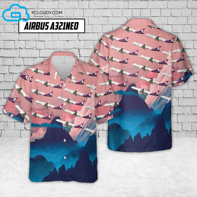 Airlines Airbus A321Neo Pink Version Full Print Hawaiian Shirt.jpg