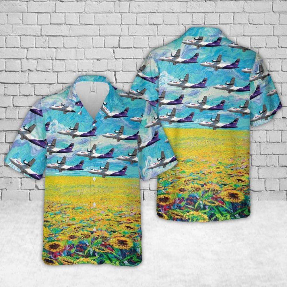 Airlines Fedex Express Atr 42-300F Short Sleeve Hawaiian Shirt.jpg