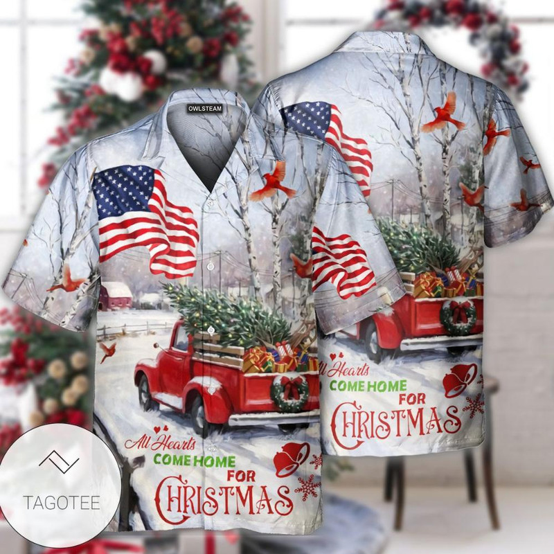All Hearts Come Home For Christmas Truck With Cardinal Hawaiian Shirt.jpg