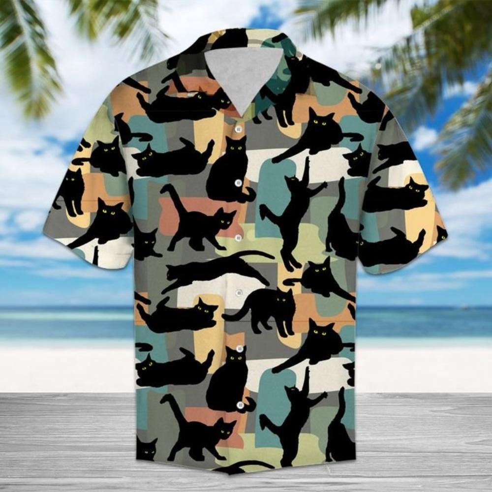 Amazing Black Cat Hawaiian Shirt Summer Button Up.jpg