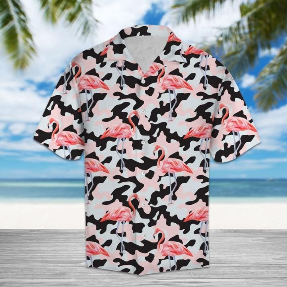 Amazing Camo Flamingo Hawaiian Shirt Summer Button Up.jpg