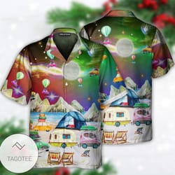amazing camping night christmas hawaiian shirt