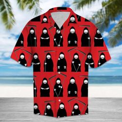 amazing grim reaper hawaiian shirt summer button up