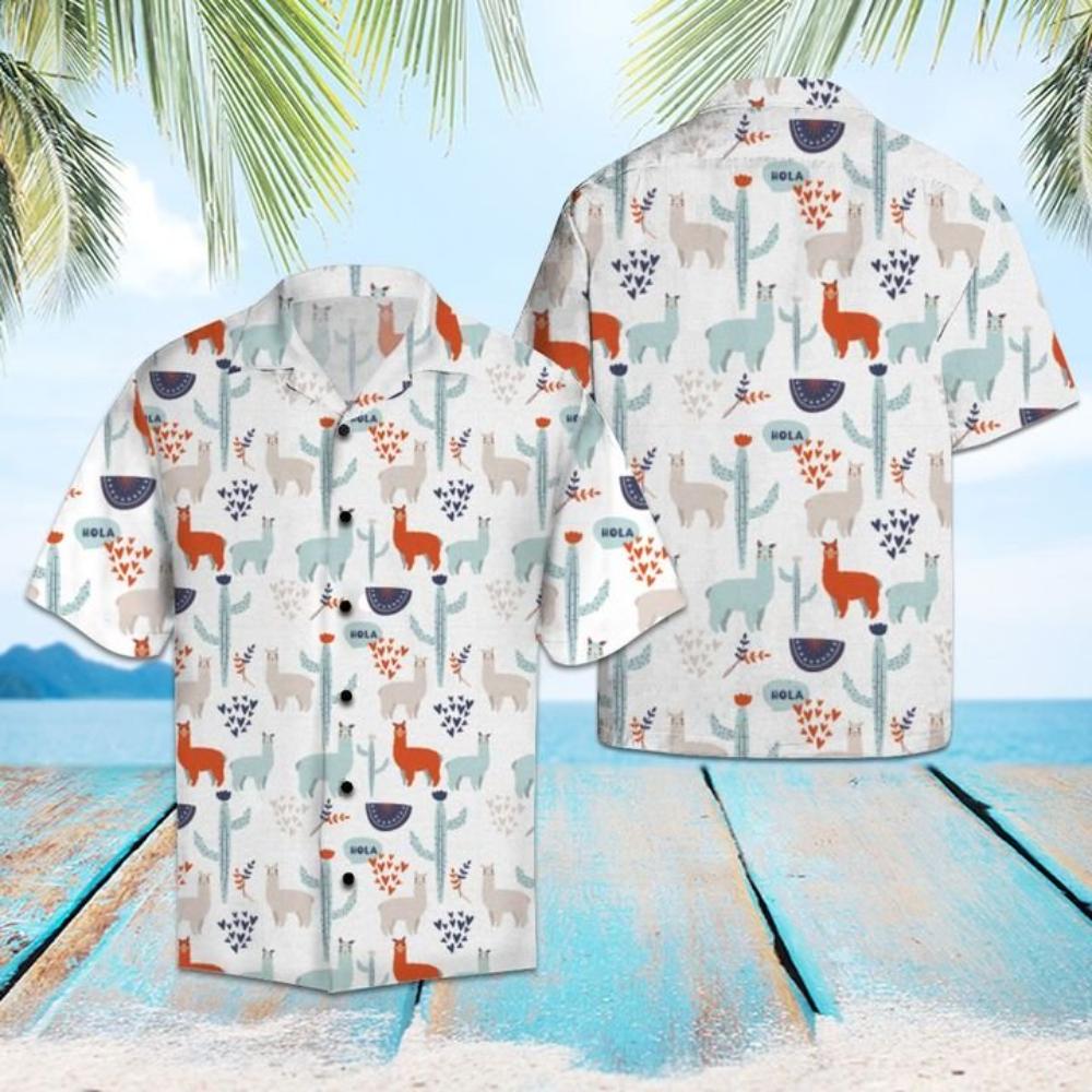 Amazing Llama Hawaiian Shirt Summer Button Up.jpg