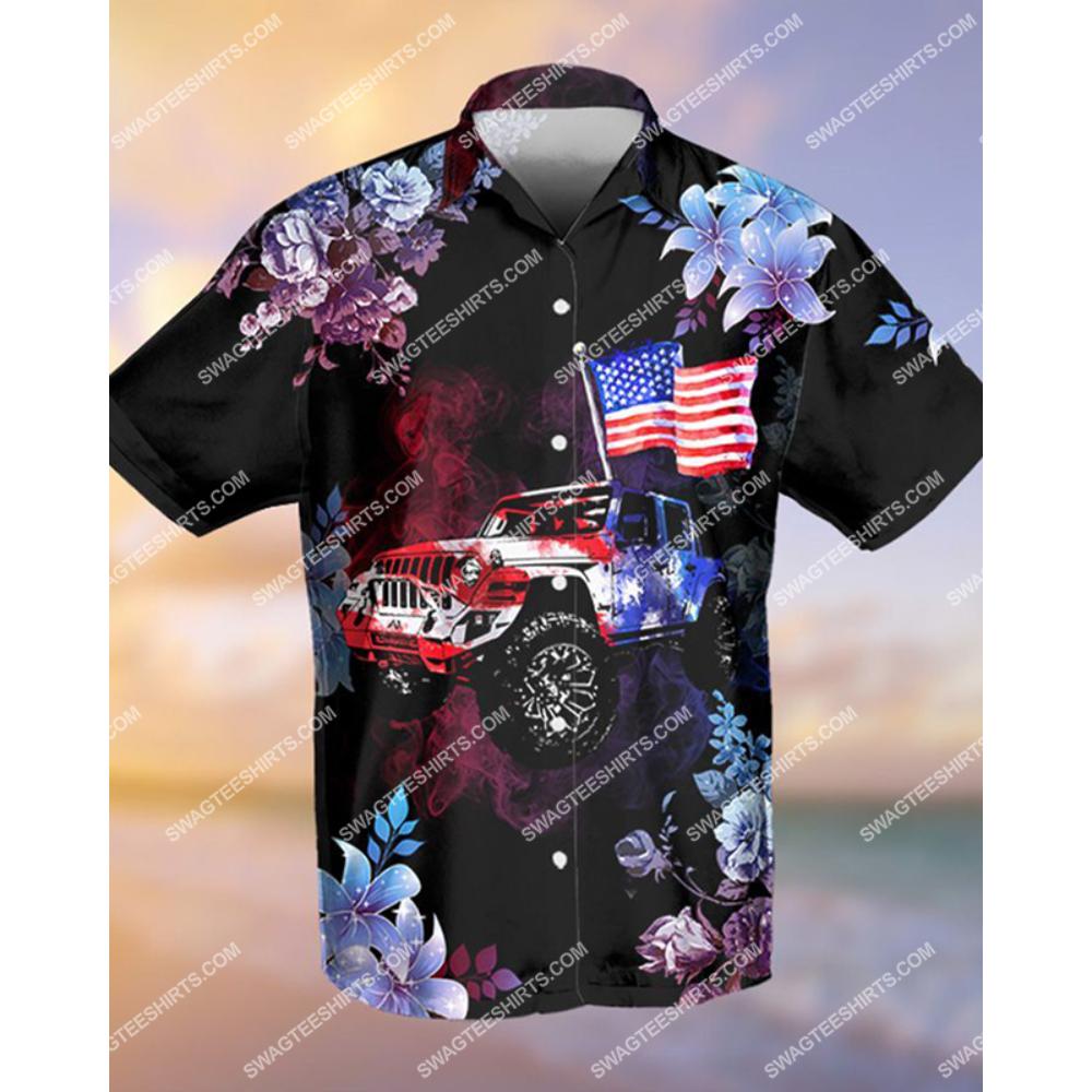 American Flag Jeep All Over Printed Hawaiian Shirt.jpg