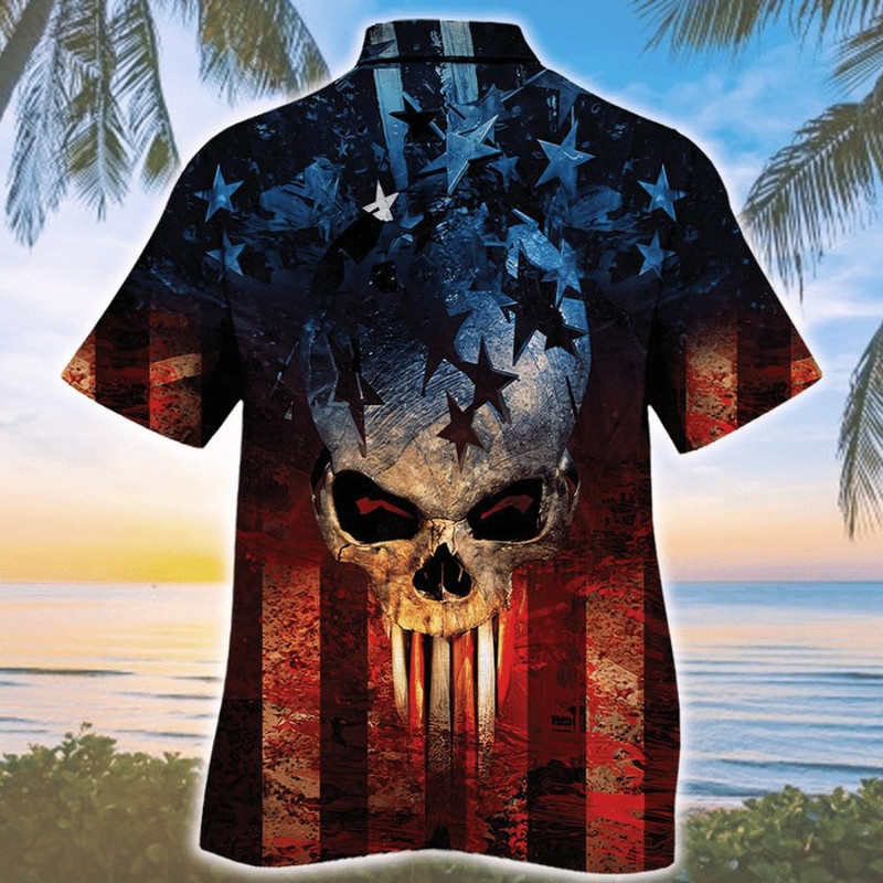 American Flag Skull Art All Over Print Hawaiian Shirt.jpg